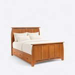 Amish Napa Valley Panel Bed with Ebony Wood Inlay