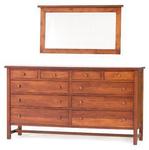 Modern Shaker Triple Dresser with Optional Mirror