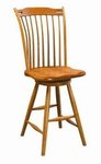 Amish Thumb Back Swivel Counter and Bar Stool
