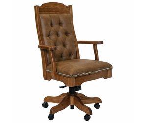 Upholstered Executive Office Arm Chair with Gas Lift