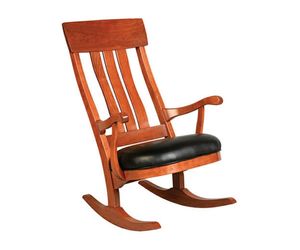 Linneus Hardwood Modern Rocker with Upholstered Seat
