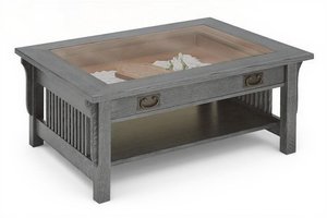 Lancaster Mission Glass-Top Display Coffee Table