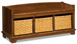 Handcrafted Ingalls Farmhouse Storage Bench with Baskets