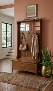 Handcrafted Copan Entryway Hall Tree Storage Bench