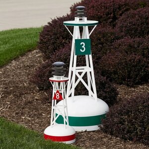 Ornamental Nautical Decor Small Solar Buoy - 28"