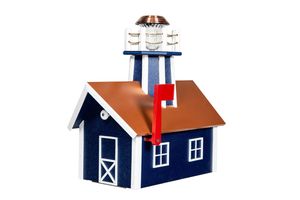 Poly Lighthouse Mailbox with Solar Light and Copper Roof
