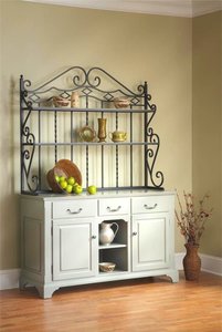 Amish French Country Kittrell Hutch with Bakers Rack