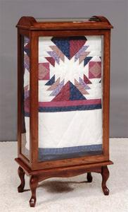 Large Queen Anne Quilt Rack Display Case with Glass