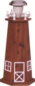 2' Red Cedar Lighthouse - Includes Solar Light