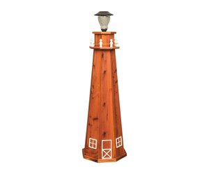 Cedar Wood 4' Lighthouse with Solar Light