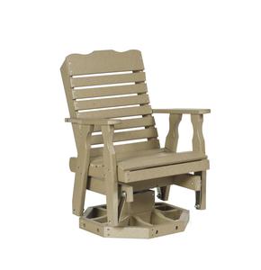 Leisure Lawns Curved Back Swivel Poly Porch Glider Chair