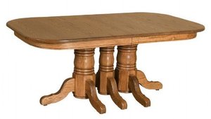 Max Solid Wood Triple Pedestal Dining Table