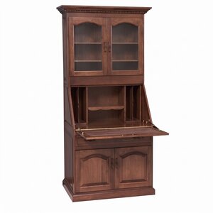 Executive Deluxe Secretary Desk with Hutch Top