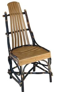 Deluxe Rustic Hickory Dining Room Chair