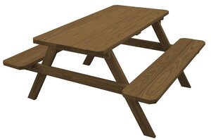 Pine Wood Picnic Table with Benches