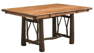 Handcrafted Rustic Hickory Twig Trestle Dining Table