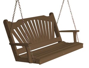 Pine Wood Fan Back Porch Swing