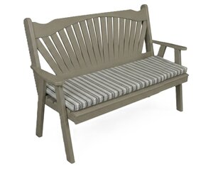 Pine Wood Fanback Garden Bench