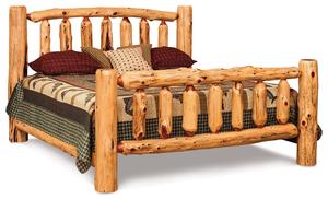 Handcrafted Rustic Solid Wood Log Bed Frame
