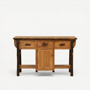 Solid Wood American Made Furniture Hickory Kitchen Island