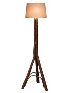 Noble Rustic Hickory Floor Lamp Only (Shade Not Included)