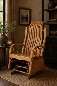 Stuart Solid Wood Rustic Glider Chair for Living Room