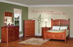 Sparrow 5-Piece Bedroom Furniture Set in Rustic Cherry - Made in USA