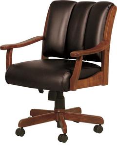 Midland Upholstered Wood Desk Chair with Arms