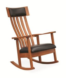 Handcrafted Monson Modern Rocking Chair with Upholstered Seat