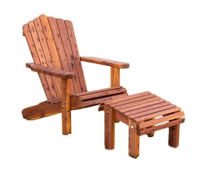 Cedar Wood Adirondack Chair with Optional Ottoman