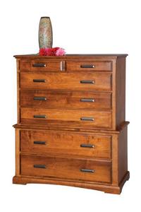 Amish 46" Transitional Chest on Chest of Drawers