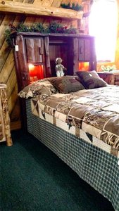 Log Bookcase Bed Headboard