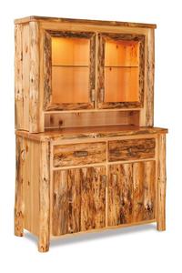 Handcrafted Rustic Log 48" Buffet Hutch Cabinet