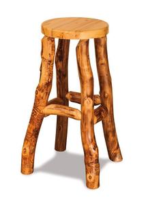 Rustic Log Backless Counter or Bar Stool