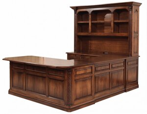 Handcrafted Hawthorne U-Shaped Desk with Optional Hutch Top