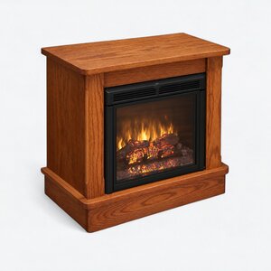 Seneca Mantel with Electric Fireplace with Casters