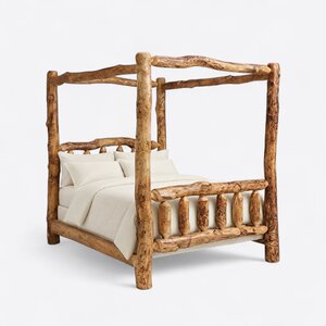 Rustic Log Canopy Bed