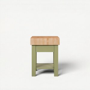 Small Square End Grain Standing Butcher Block Kitchen Island