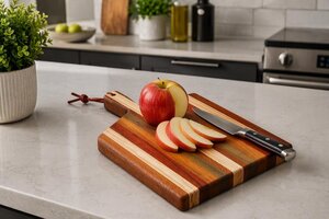Handcrafted Exotic Wood 16 x 10 Cutting Board with Handle