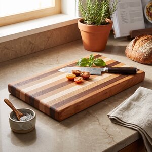 Handcrafted Multi-Wood 17 x 8 Butcher Block Cutting Board