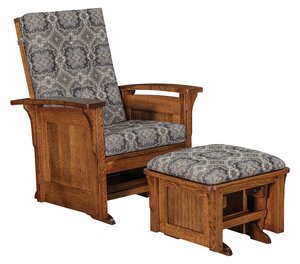 Winthrop Mission Panel Glider Chair with Bow Arm