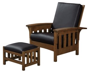 Handcrafted Winthrop Mission Morris Chair with Adjustable Reclining Back