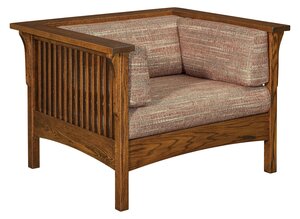 Brock Mission Slat Club Chair with Corbels