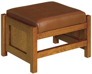 Olalla Mission Footstool with Upholstered Top