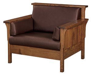 Loomis Mission High Back Wood Frame Lounge Chair