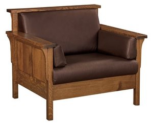 Loomis Mission High Back Wood Frame Lounge Chair