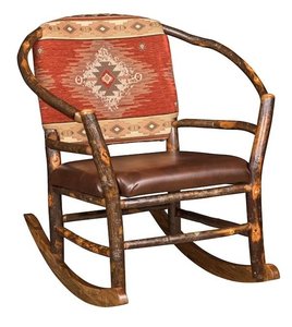 Rustic Hickory Twig Hoop Rocking Chair