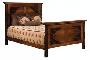 Rustic Hickory Log Panel Bed