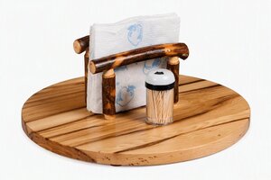 Rustic Lazy Susan with Napkin Holder
