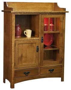 Handcrafted Belleflower Farmhouse Pottery Cabinet